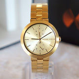 Buy Shop Michael Kors Garner Quartz Gold Dial Gold Steel Strap Watch For Women - MK6408 USA Online