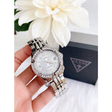 Buy Shop Guess Water Pro Diamonds Silver Dial Silver Steel Strap Watch For Women - G75511M USA Online