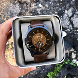 Buy Shop Fossil Townsman Automatic Black Dial Brown Leather Strap Watch for Men - ME3155 USA Online