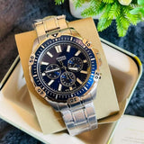 Buy Shop Fossil Garrett Chronograph Blue Dial Silver Steel Strap Watch for Men - FS5623 USA Online