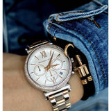 Buy Shop Michael Kors Sofie Chronograph Quartz White Dial Two Tone Steel Strap Watch For Women - MK6558 USA Online