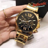 Buy Shop Guess Optic Multifunction Black Dial Gold Steel Strap Watch for Men - W0193G1 USA Online