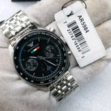 Buy Shop Emporio Armani Sportivo Chronograph Black Dial Silver Steel Strap Watch For Men - AR5984 USA Online