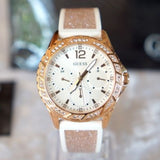 Buy Shop Guess Swirl Quartz Silver Dial White Rubber Strap Watch For Women - W1096l2 USA Online