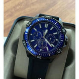Buy Shop Fossil Garrett Chronograph Blue Dial Black Rubber Strap Watch for Men - FS5695 USA Online