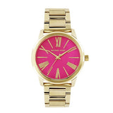 Buy Shop Michael Kors Hartman Quartz Pink Dial Gold Steel Strap Watch For Women - MK3520 USA Online