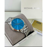Buy Shop Michael Kors Runway Blue Dial Silver Steel Strap Watch for Women - MK3292 USA Online