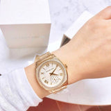 Buy Shop Michael Kors Byrn Quartz Gold Dial Gold Steel Strap Watch For Women - MK6134 USA Online