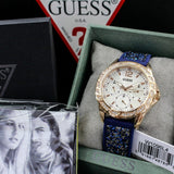 Buy Shop Guess Swirl Analog Quartz White Dial Blue Rubber Strap Watch for Women - W1096L4 USA Online