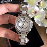 Buy Shop Coach Mini Boyfriend Diamonds Silver Dial Silver Steel Strap Watch for Women - 14501699 USA Online