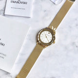 Buy Shop Swarovski Octea Nova Silver Dial Gold Mesh Bracelet Watch for Women - 5430417 USA Online