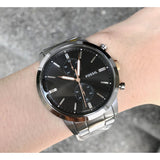 Buy Shop Fossil Townsman Chronograph Grey Dial Silver Steel Strap Watch for Men - FS5407 USA Online