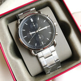 Buy Shop Fossil The Commuter Black Dial Silver Steel Strap Watch for Men - FS5399 USA Online