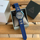 Buy Shop Guess Velocity Blue Dial Blue Rubber Strap Watch for Men - W0599G2 USA Online
