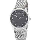 Buy Shop Calvin Klein Minimal Grey Dial Silver Mesh Bracelet Watch for Women - K3M53154 USA Online