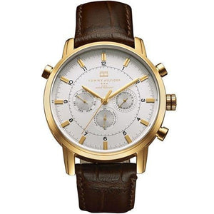 Buy Shop Tommy Hilfiger Harrison White Dial Brown Leather Strap Watch for Men - 1790874 USA Online