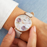 Buy Shop Fossil Jacqueline Mother of Pearl Dial Grey Leather Strap Watch for Women - ES4672 USA Online