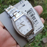 Buy Shop Fossil Wallace Designer Silver Dial Silver Steel Strap Watch for Women - ES3057 USA Online