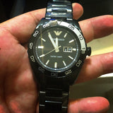 Buy Shop Emporio Armani Sportivo Quartz Black Dial Black Steel Strap Watch For Men - AR6049 USA Online