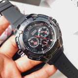 Buy Shop Guess Genesis Quartz Black Dial Black Silicone Strap Watch For Men - W1254G2 USA Online