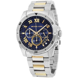 Buy Shop Michael Kors Brecken Chronograph Blue Dial Two Tone Steel Strap Watch For Men - MK8437 USA Online