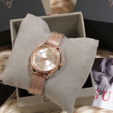 Buy Shop Guess Whisper Silver Dial Rose Gold Mesh Bracelet Watch for Women - W1084L3 USA Online