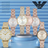 Buy Shop Emporio Armani Kappa Quartz Rose Gold Dial Pink Leather Strap Watch For Women - AR11010 USA Online