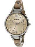 Buy Shop Fossil Georgia Bone Grey Dial Beige Leather Strap Watch for Women - ES2830 USA Online
