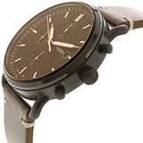 Buy Shop Fossil Commuter Chronograph Black Dial Brown Leather Strap Watch for Men - FS5403 USA Online