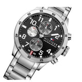 Buy Shop Tommy Hilfiger Cool Sport Multifunction Black Dial Silver Steel Strap Watch for Men - 1791141 USA Online
