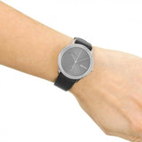 Buy Shop Calvin Klein Minimal Grey Dial Black Leather Strap Watch for Men - K3M221C3 USA Online