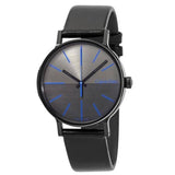 Calvin Klein Boost Black Dial Black Leather Strap Watch for Men - K7Y214CZ