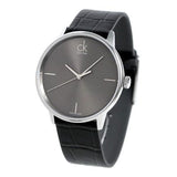 Buy Shop Calvin Klein Grey Dial Black Leather Strap Watch for Women - K2Y2Y1CU USA Online