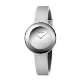 Calvin Klein Chic Silver Dial White Leather Strap Watch for Women - K7N23UP8