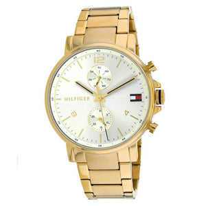 Buy Shop Tommy Hilfiger Daniel White Dial Gold Steel Strap Watch for Men - 1710415 USA Online