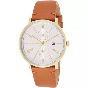 Buy Shop Tommy Hilfiger Jenna Quartz White Dial Brown Leather Strap Watch for Women - 1782073 USA Online