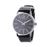 Buy Shop Calvin Klein Minimal Black Dial Black Leather Strap Watch for Men - K7621107 USA Online