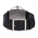 Buy Shop Calvin Klein Grey Dial Black Leather Strap Watch for Women - K2Y2Y1CU USA Online