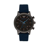 Buy Shop Emporio Armani Luigi Chronograph Black Dial Blue Rubber Strap Watch For Men - AR11023 USA Online