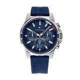 Buy Shop Tommy Hilfiger Mason Blue Dial Blue Rubber Strap Watch for Men - 1791791 USA Online