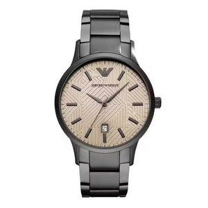 Buy Shop Emporio Armani Renato Quartz Beige Dial Grey Steel Strap Watch For Men - AR11183 USA Online