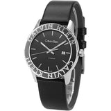 Buy Shop Calvin Klein Steady Black Dial Black Leather Strap Watch for Women - K7Q211C1 USA Online