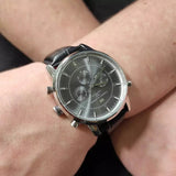 Buy Shop Tommy Hilfiger Harrison Chronograph Black Dial Black Leather Strap Watch for Men - 1790875 USA Online