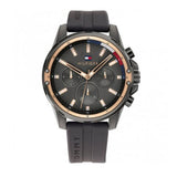 Buy Shop Tommy Hilfiger Mason Black Dial Black Rubber Strap Watch for Men - 1791792 USA Online