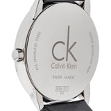 Buy Shop Calvin Klein Minimal Silver Dial Black Leather Strap Watch for Men - K3M211CY USA Online