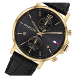 Tommy Hilfiger Daniel Black Dial Black Leather Strap Watch for Men - 1710417