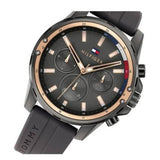 Buy Shop Tommy Hilfiger Mason Black Dial Black Rubber Strap Watch for Men - 1791792 USA Online