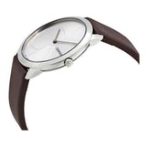 Buy Shop Calvin Klein Minimal Silver Dial Black Leather Strap Watch for Men - K3M221CY USA Online