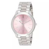 Buy Shop Michael Kors Slim Runway Quartz Pink Dial Silver Steel Strap Watch For Women - MK3380 USA Online