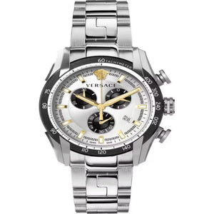 Buy Shop Versace V-Ray Chronograph Quartz Silver Dial Silver Steel Strap Watch For Men - VE2I00321 USA Online
